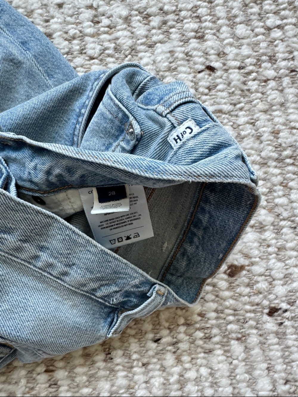 Citizens of Humanity Ayla Shorts 28 High Rise Longline Denim Raw Hem Blue - Picture 5 of 6